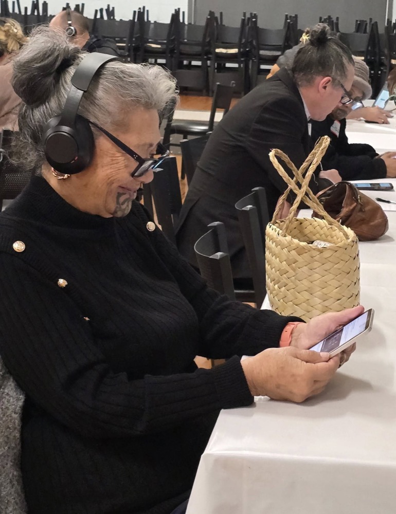 Workshop participant using the Mana Ako app